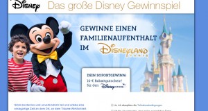 Disney verlost einen Familienaufenthalt im Disneyland Paris + Sofort-Gutscheine